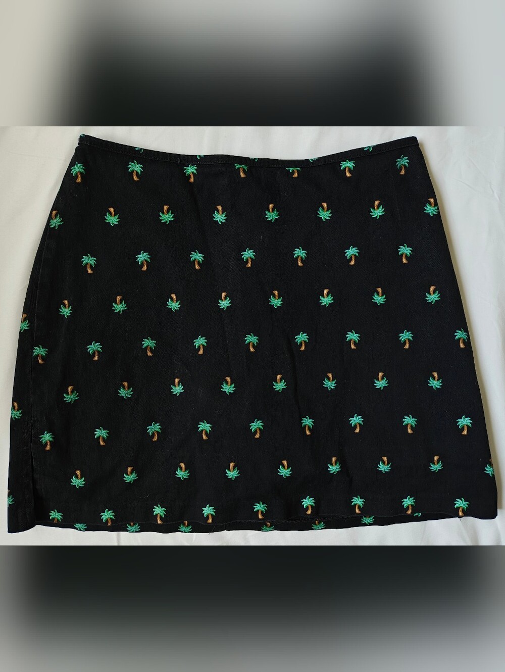 Bamboo Traders Cotton Black Vintage Palm Tree Print Skort Size 10
